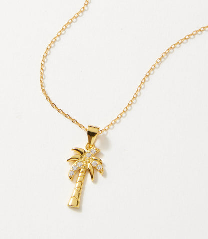 Pavé Palm Charm Necklace
