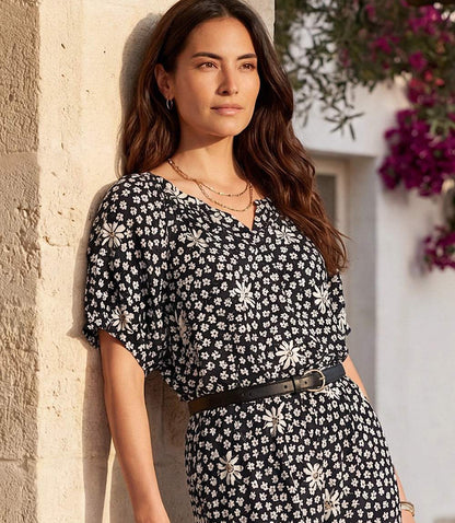 Puff Sleeve Peasant Top