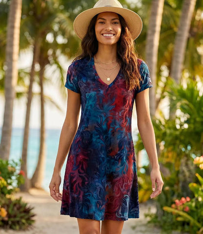 Short Sleeve A-Line Dress
