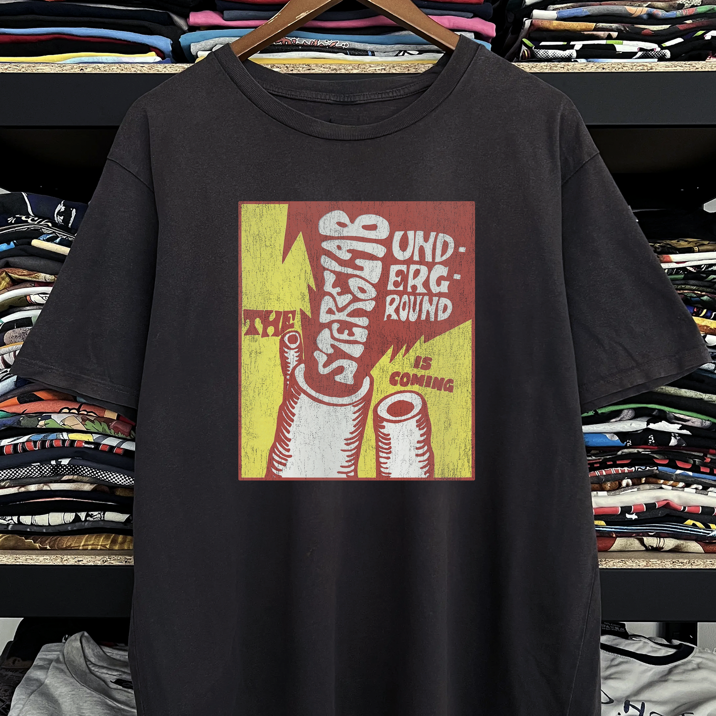 1999 Stereolab Underground Washed Black Tee