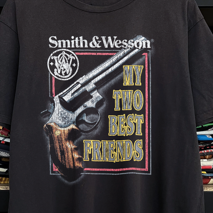 Smith & Wesson My Two Best Friends Washed Black Tee