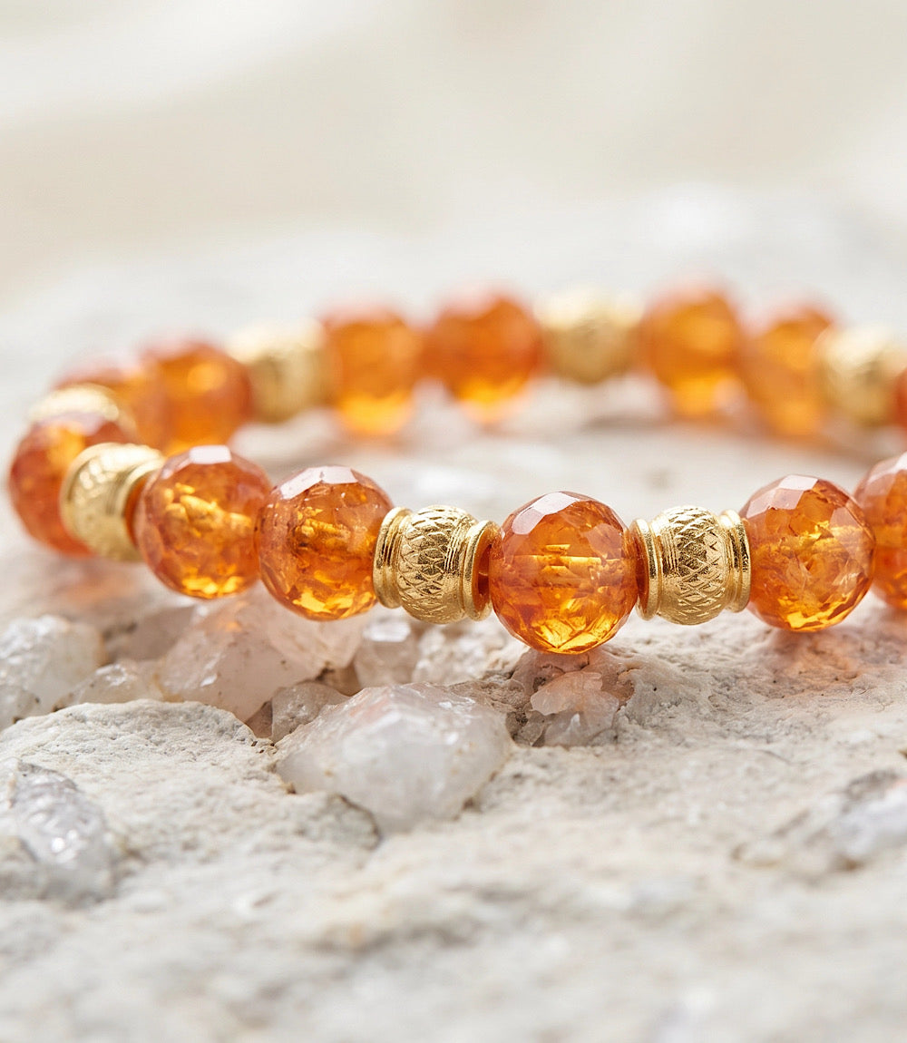 Beaded Amber Bracelet