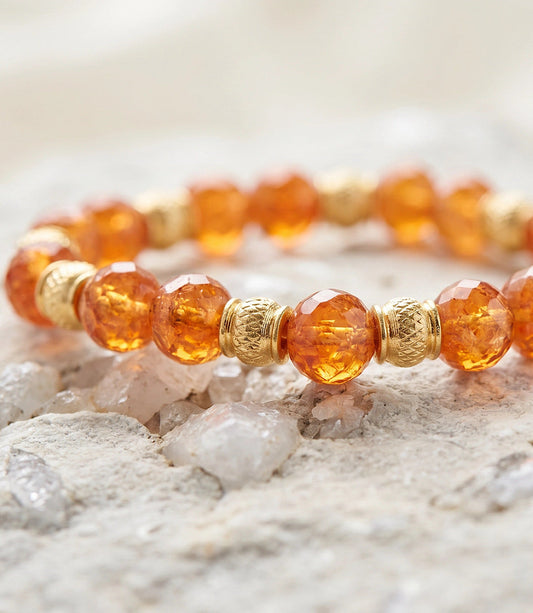 Beaded Amber Bracelet