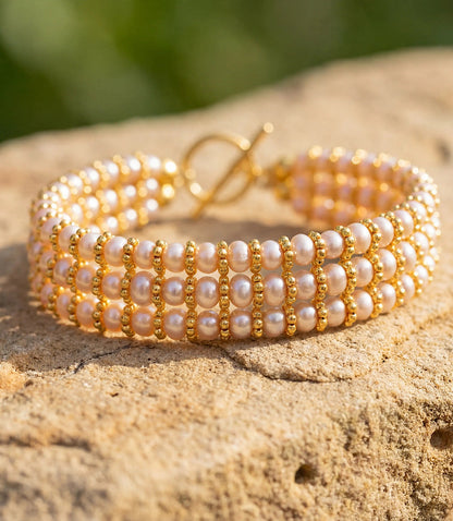 Beaded Pearl Toggle Bracelet