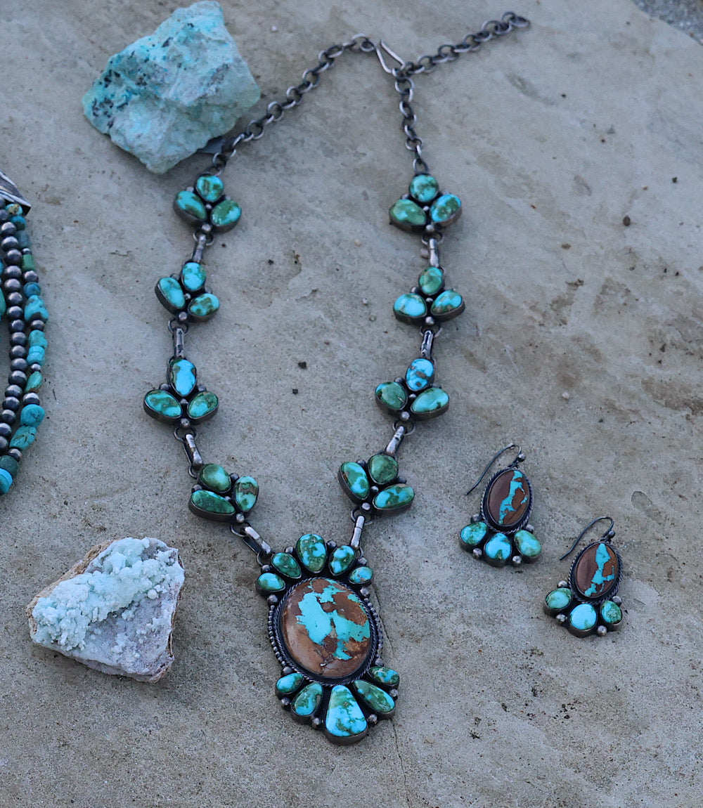 Sonoran Gold Boulder Turquoise Necklace & Earring Set