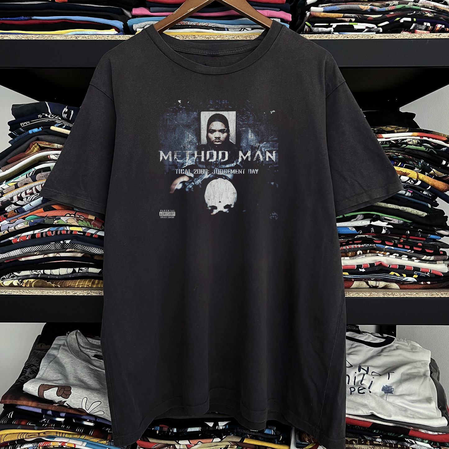 Rare Method Man Judgement Day Washed Black Tee