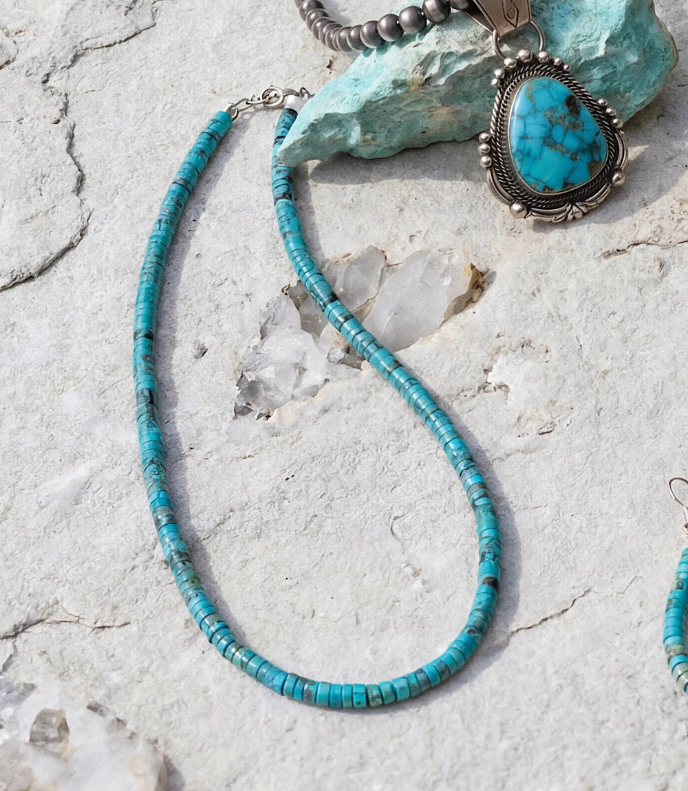 Beaded Prince Turquoise Stone Necklace