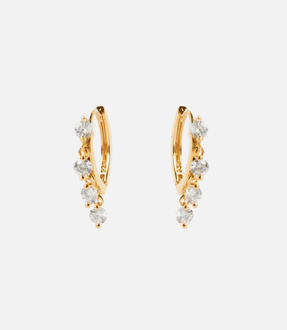Dangling Crystal Huggie Earrings