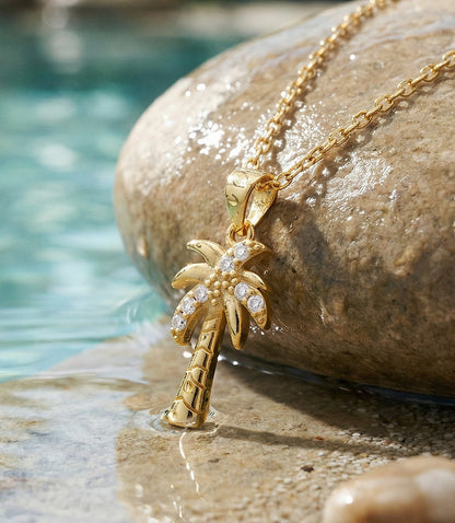 Pavé Palm Charm Necklace