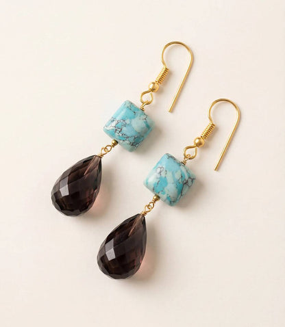 Mixed Turquoise Gemstone Drop Earrings