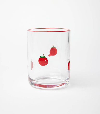 Tomato Hand-Painted Drinking Glass