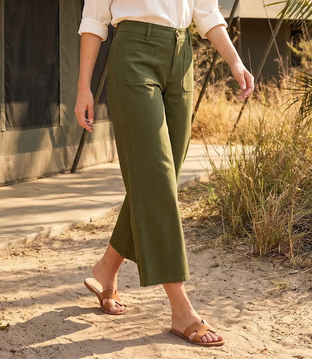 Petite Size Lauren Patch Pocket Cropped Pants