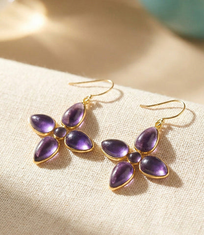 Dangling Gemstone Earrings