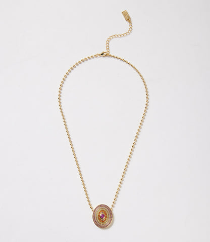 Gemstone Disc Necklace