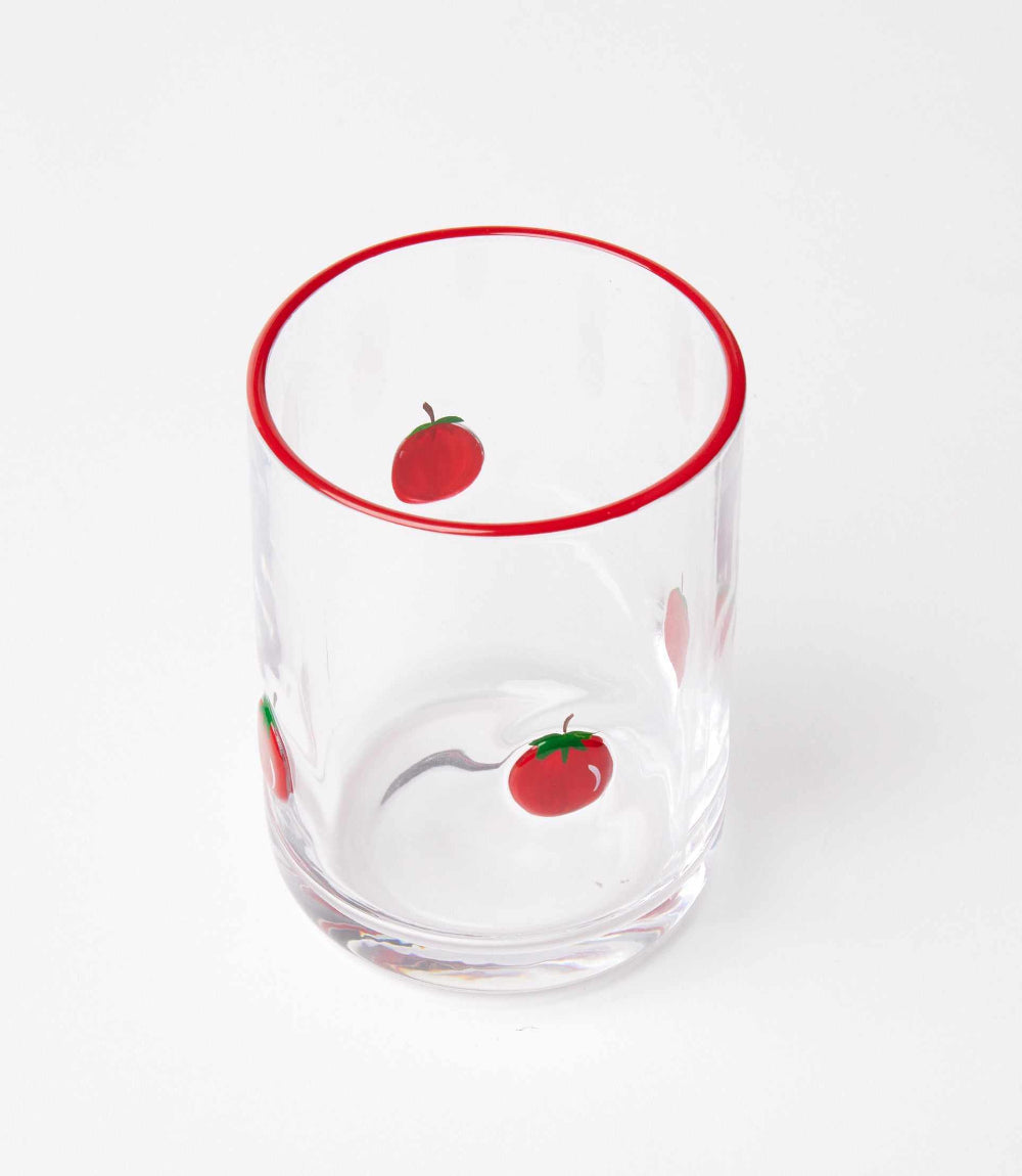 Tomato Hand-Painted Drinking Glass