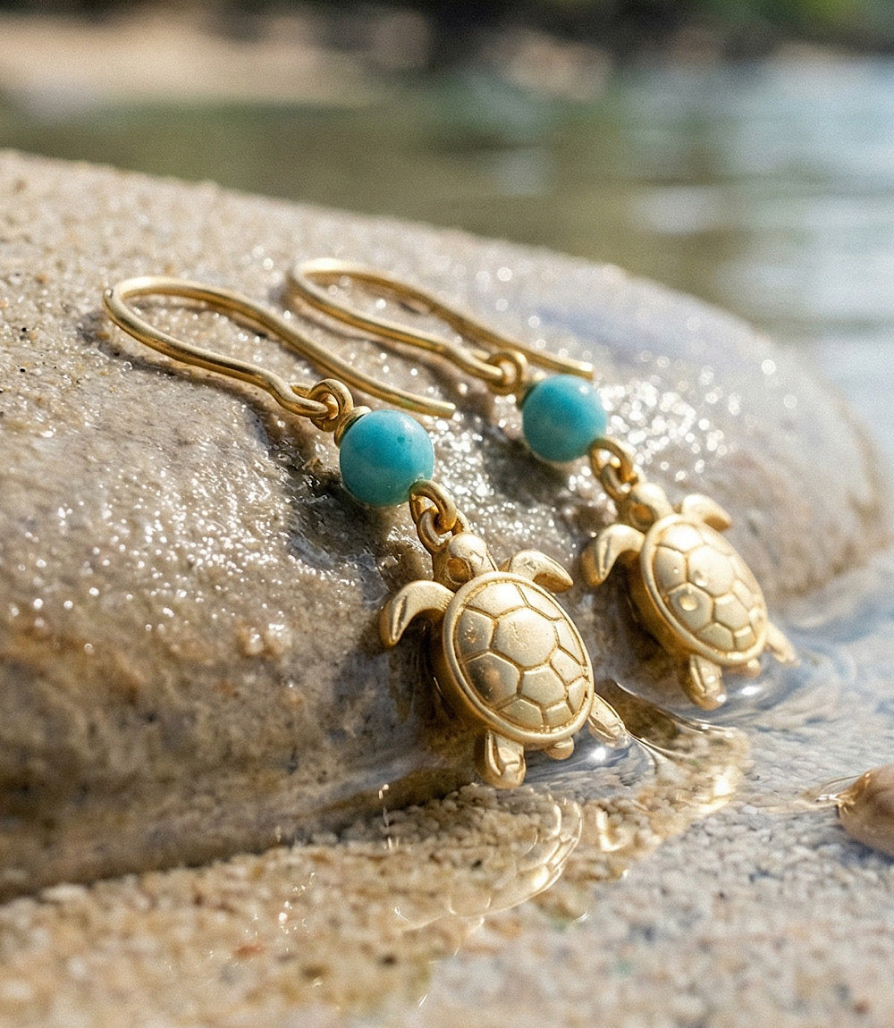 Sea Turtle Charm Earrings