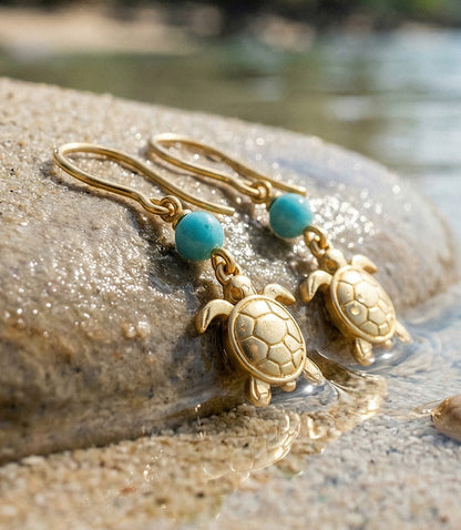 Sea Turtle Charm Earrings