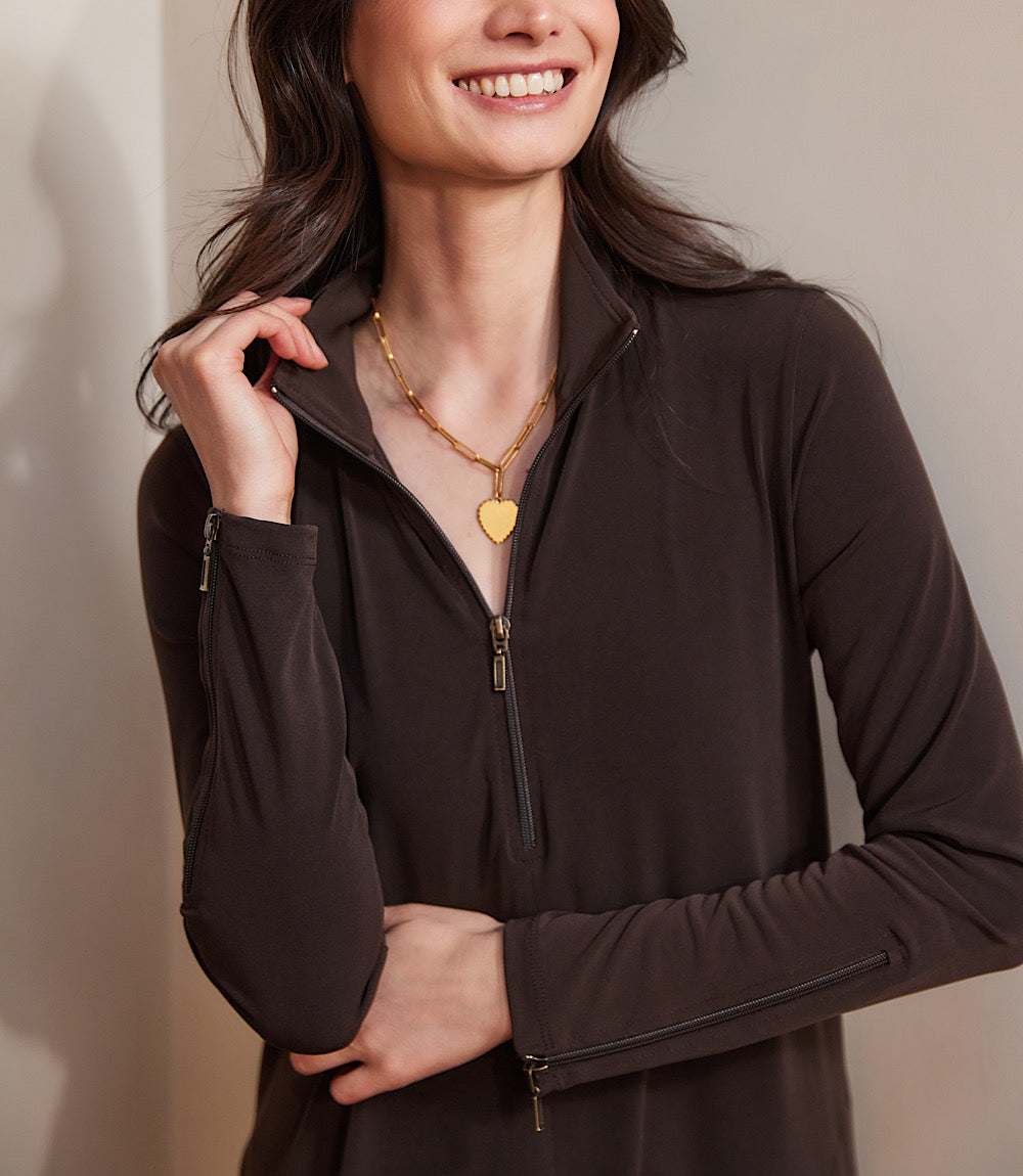 Zip-Up Travel Jersey Dress