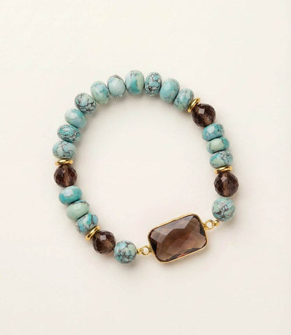 Beaded Turquoise And Gemstone Bracelet