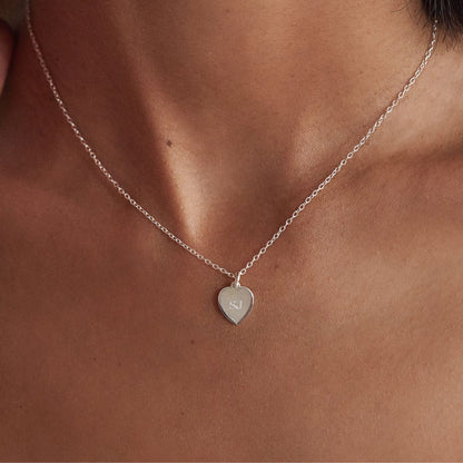 Silver Heart Engraved Necklace