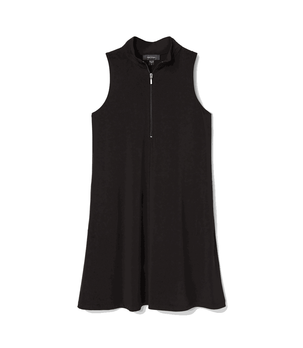 Sleeveless Zip-Up Travel Jersey Dress