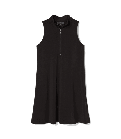 Sleeveless Zip-Up Travel Jersey Dress