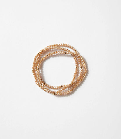 Beaded Crystal Bracelets, Set Of 3