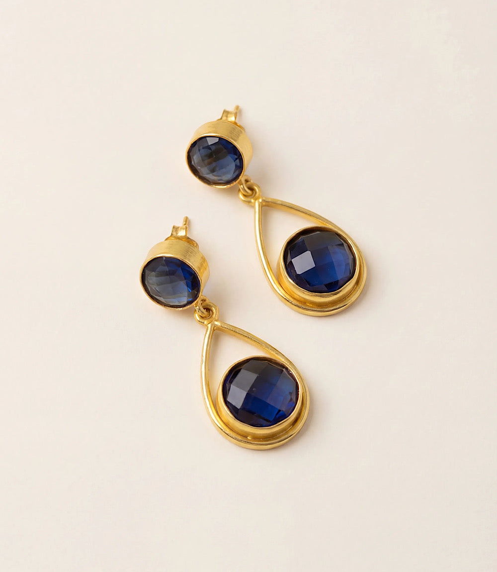 Sapphire Crystal Teardrop Earrings