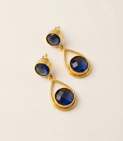 Sapphire Crystal Teardrop Earrings