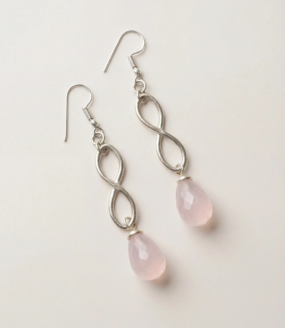 Pink Opal Twist Earrings