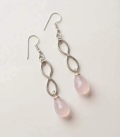 Pink Opal Twist Earrings