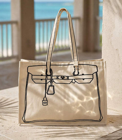 Bag Motif Cotton Canvas Tote