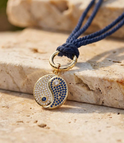 Yin Yang Disc Cord Necklace
