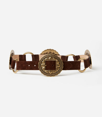 Streets Ahead Embellished Concho Leather Belt