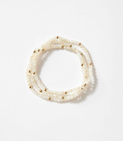 Beaded Crystal Bracelets, Set Of 3