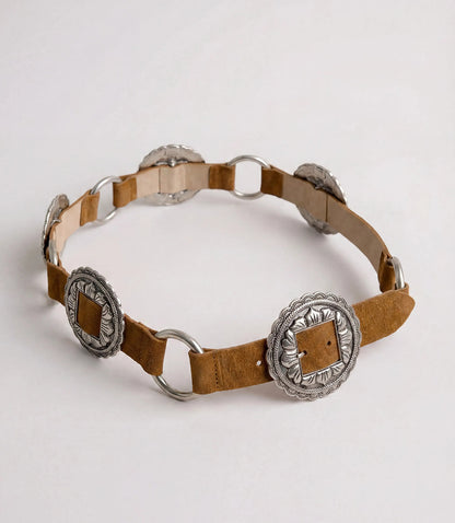 Streets Ahead Embellished Concho Leather Belt