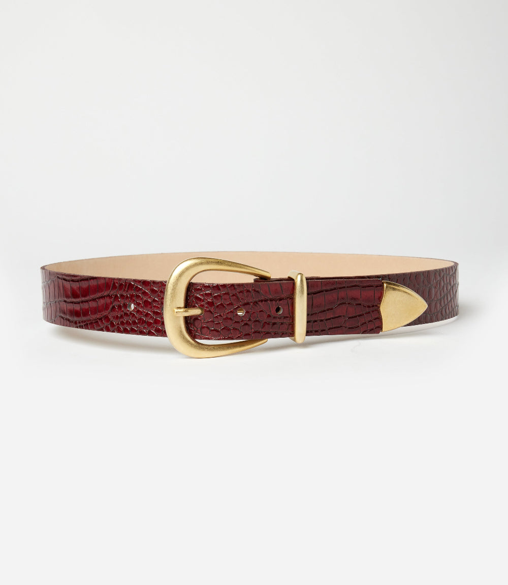 Streets Ahead Crocodile Leather Buckle Belt