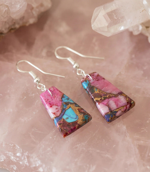 Dahlia Rose Turquoise Earrings