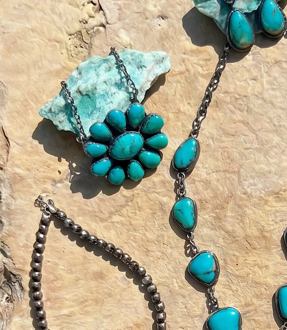 Kingman Turquoise Pendant Necklace