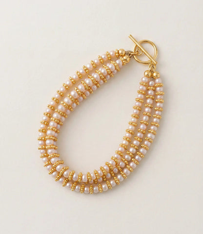 Beaded Pearl Toggle Bracelet