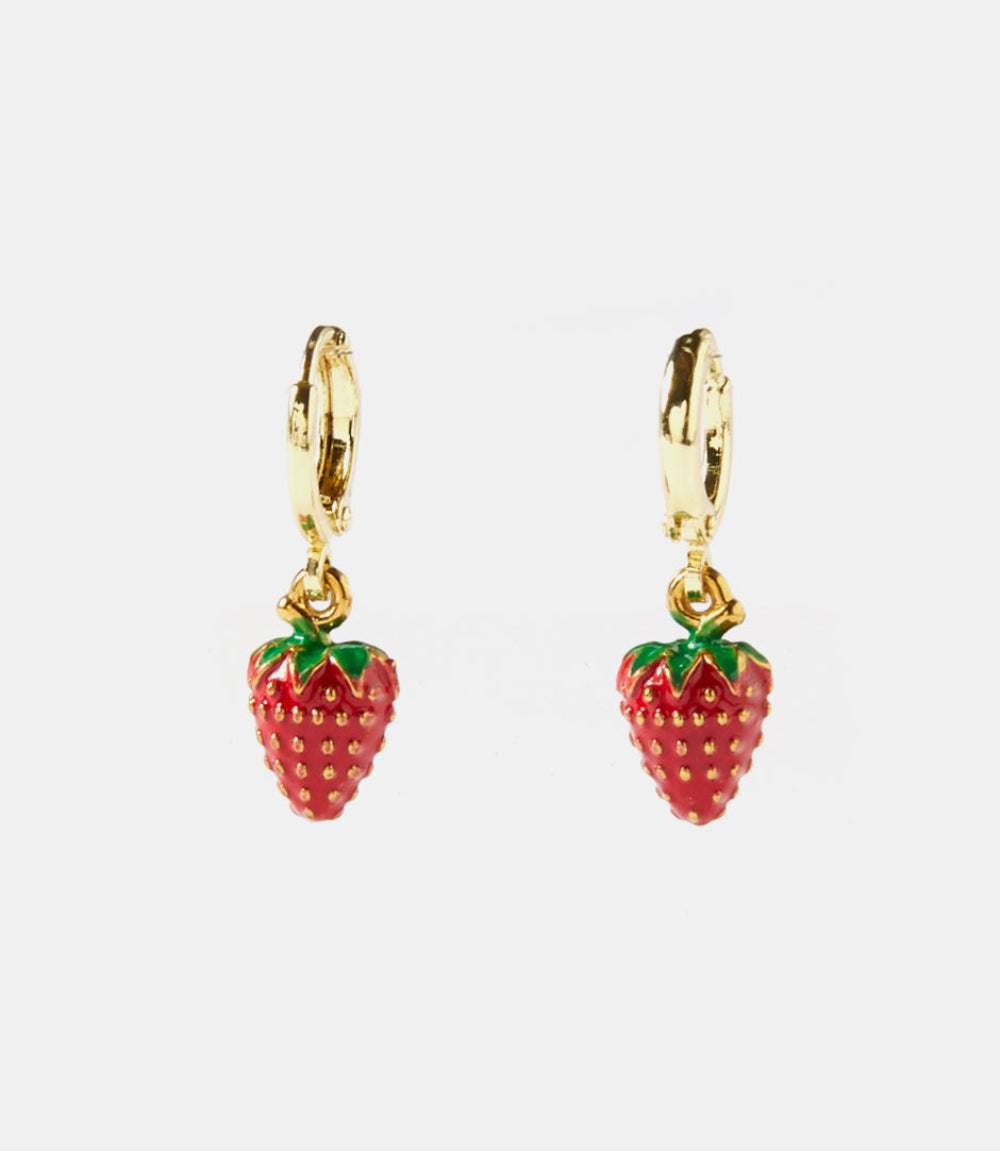 Strawberry Huggie Earrings