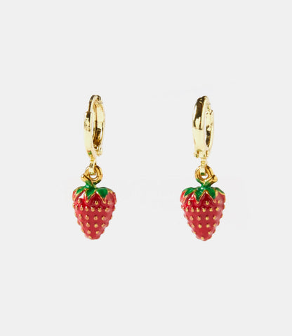 Strawberry Huggie Earrings