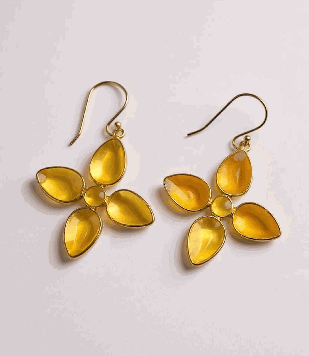 Dangling Gemstone Earrings
