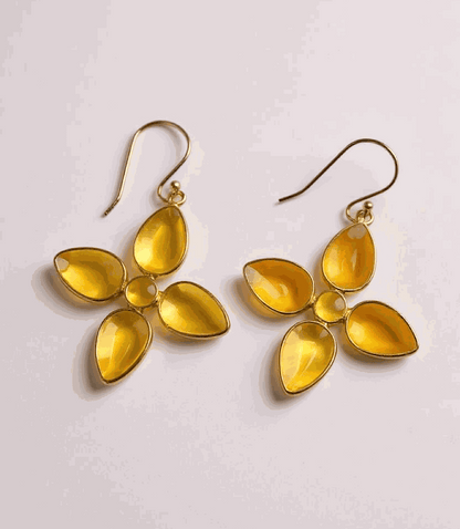 Dangling Gemstone Earrings
