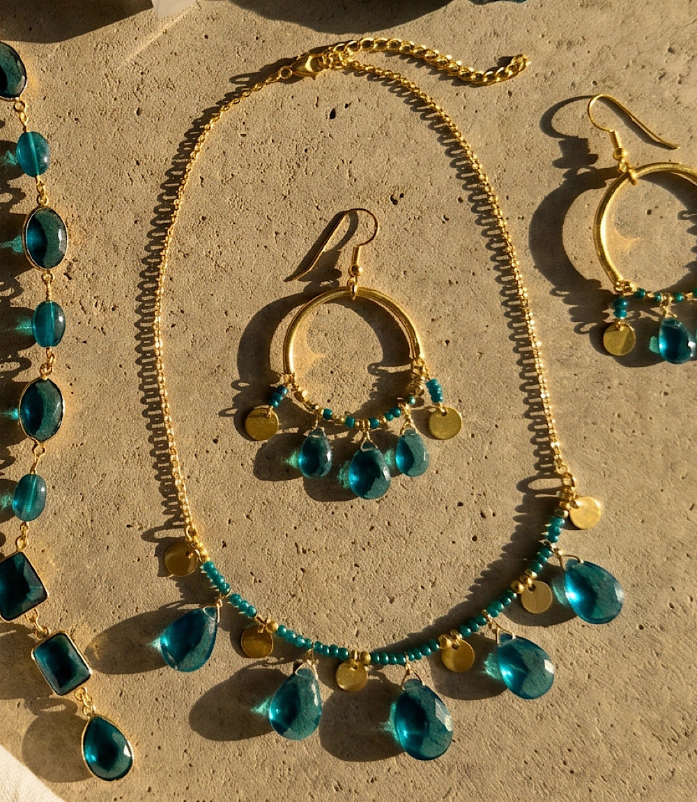 Teal Topaz Statement Necklace