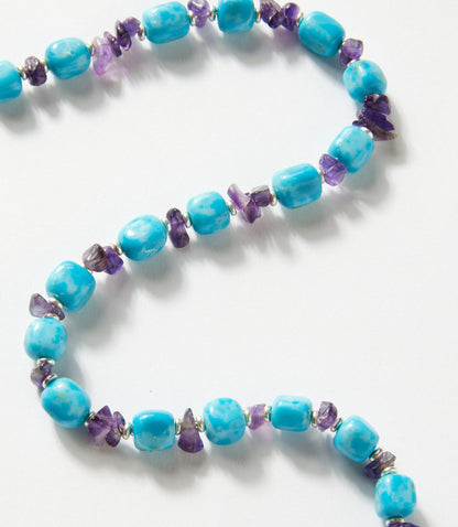 Larimar And Amethyst Beaded Necklace