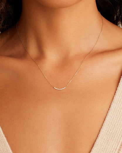 14K Diamond Taner Bar Mini Necklace