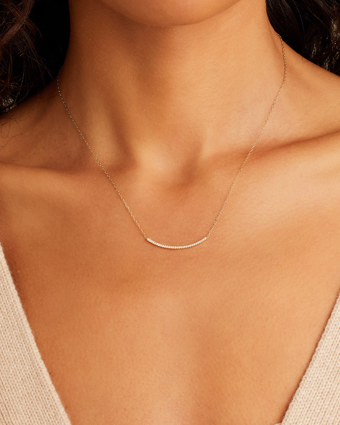 14K Diamond Taner Bar Necklace