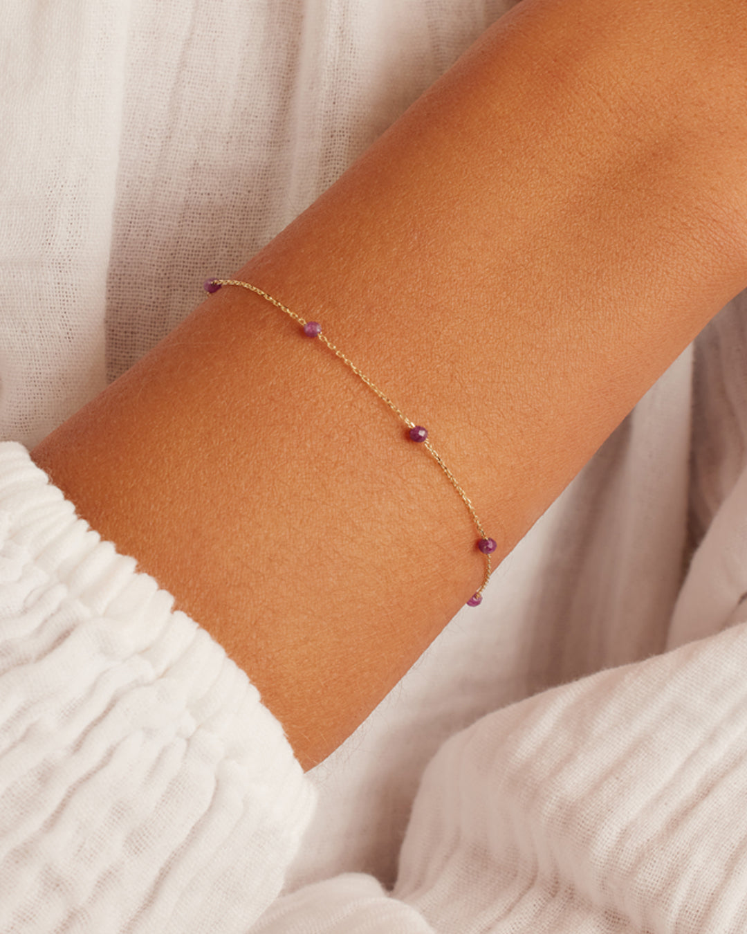 14K Gold Newport Birthstone Bracelet
