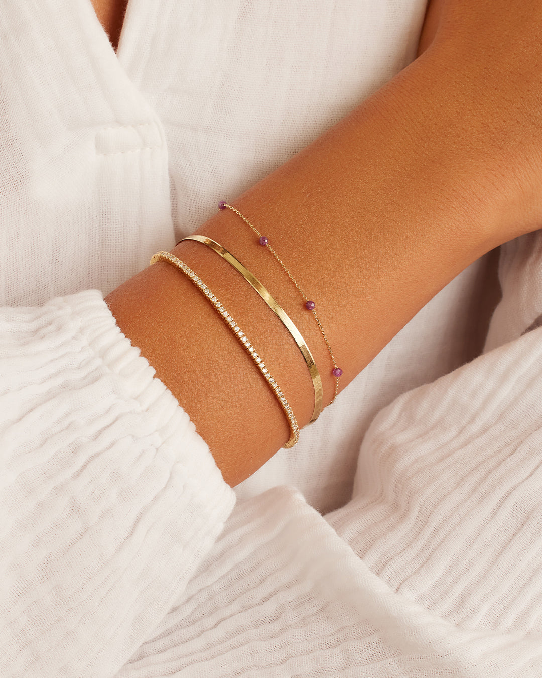 14K Gold Newport Birthstone Bracelet